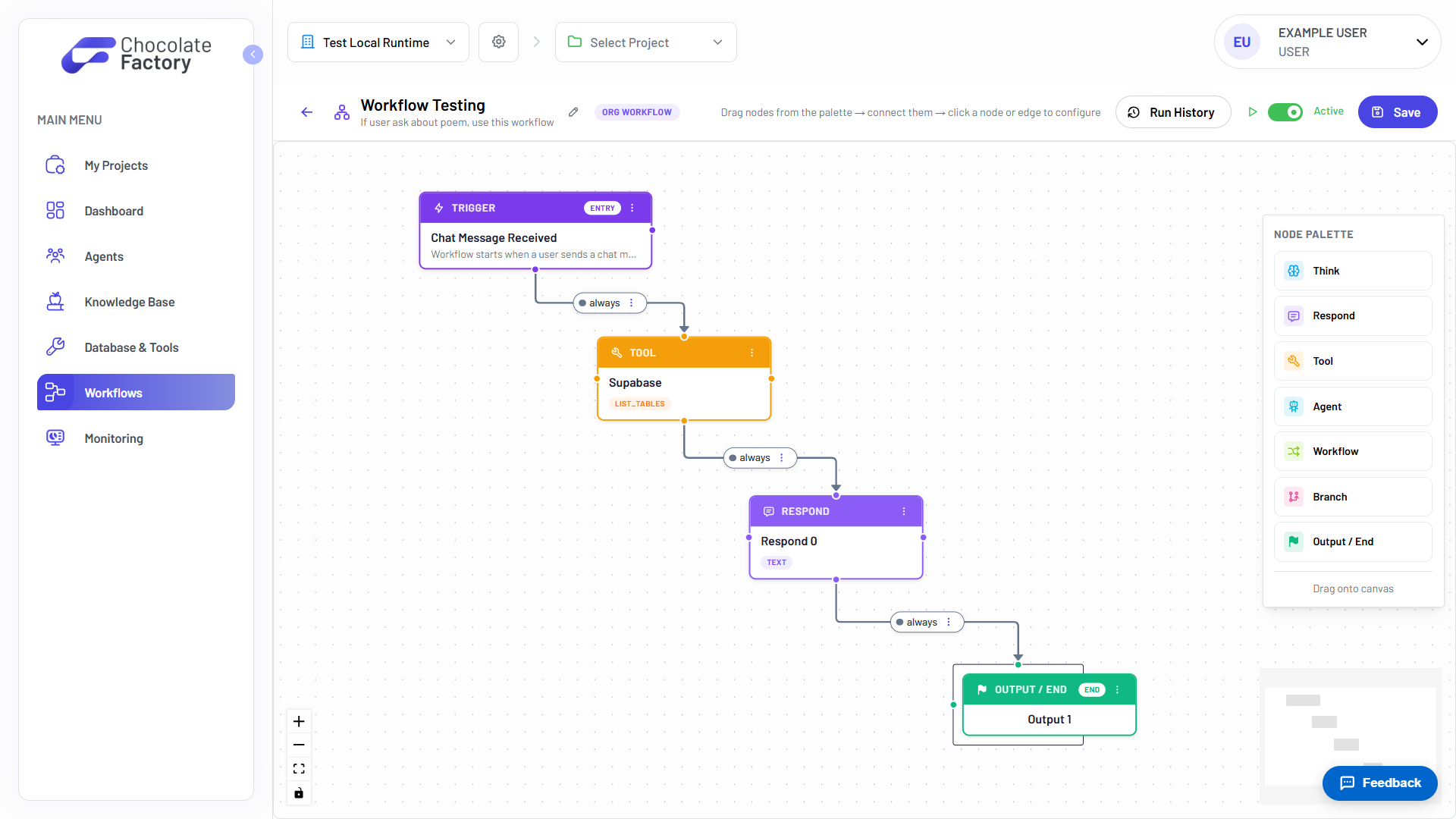 Chain agents into workflows
